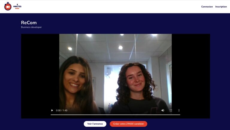 2'MAX EMPLOYEUR. COMPLETER SON CV AVEC UNE VIDÉO